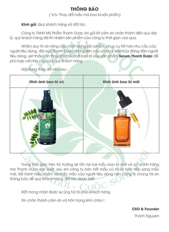 CLEARANCE SALE 30% Mỹ Phẩm Thanh Dược - LÁRE Serum - 80 mL - 100% Brand New