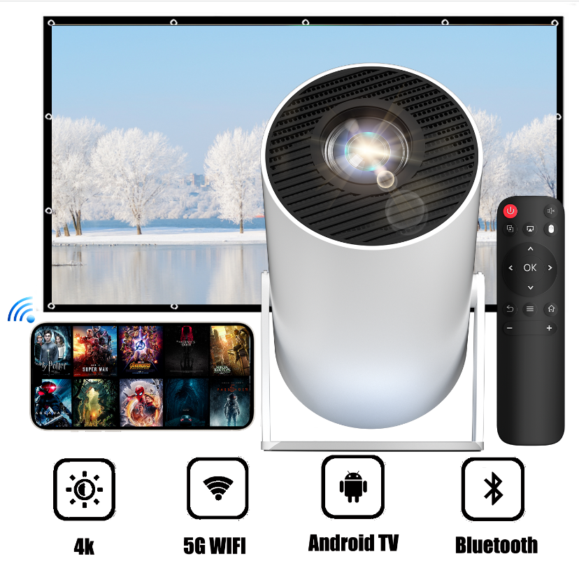 WiFi 5G Home Theater Projector Cinema 4K 10000 Lm Mini Portable Video Bluetooth