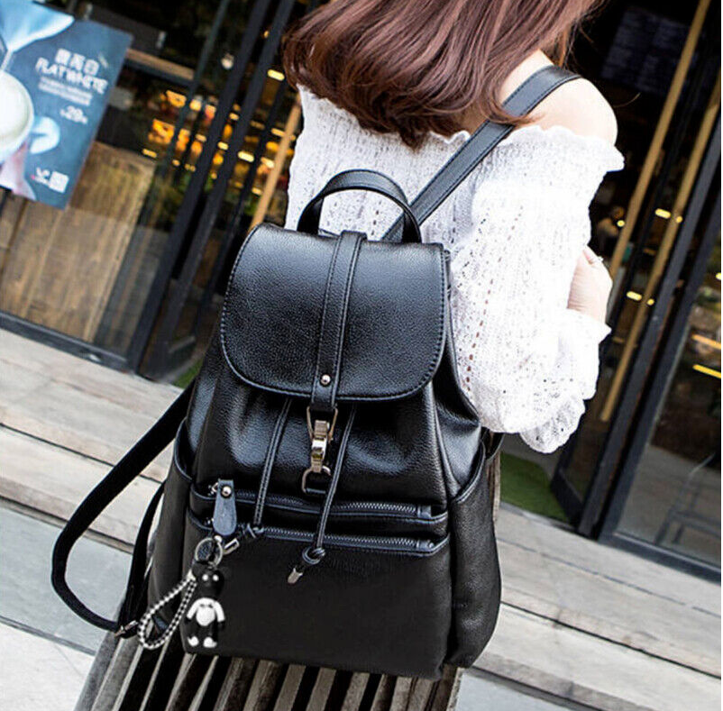Women PU Leather Backpack Travel Backbag Shoulder Bag Girls Rucksack Handbags